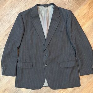 Austin Manor Mens Classic Dark Gray Pinstripe Blazer Suit Jacket USA Made Career